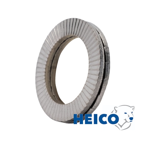 Heico-Lock Wedge Lock Washer, For Screw Size 24 mm Steel, Zinc Flake Finish, 100 PK HLS-24SS